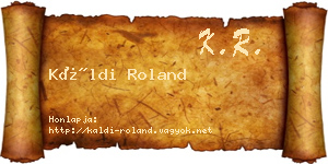 Káldi Roland névjegykártya