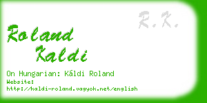 roland kaldi business card